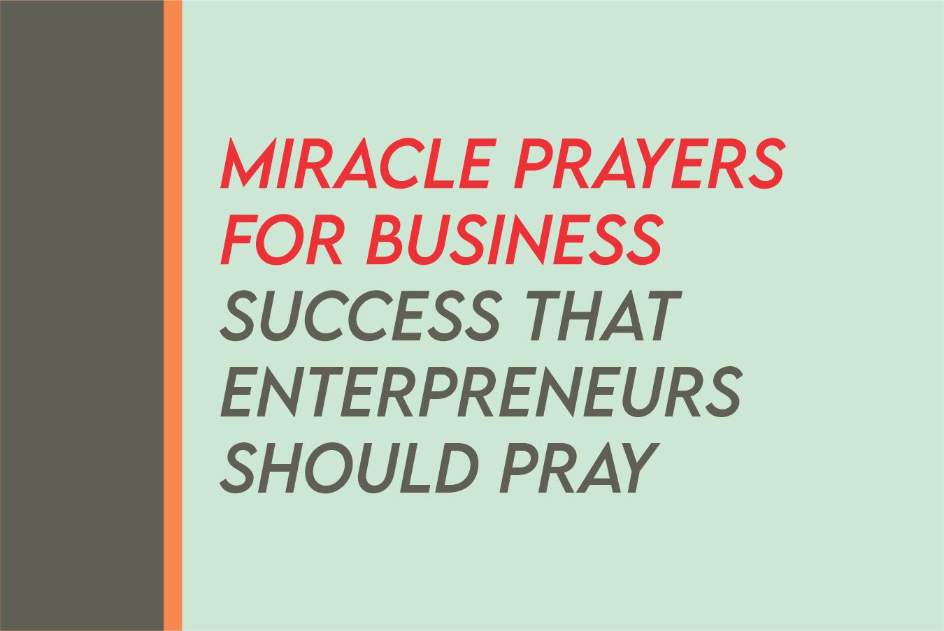 Miracle Prayer For Business