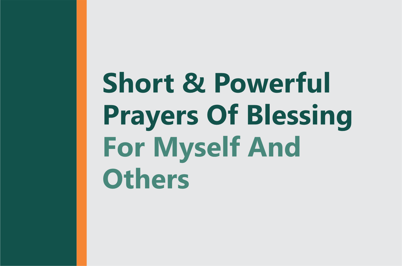 Short Prayers For Blessings