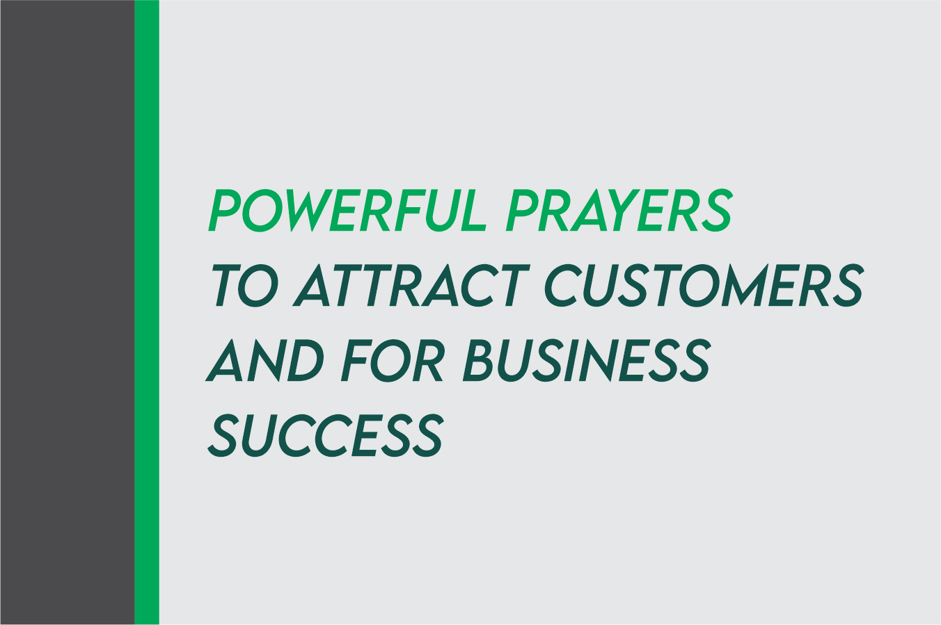 Powerful Prayer To Attract Customers